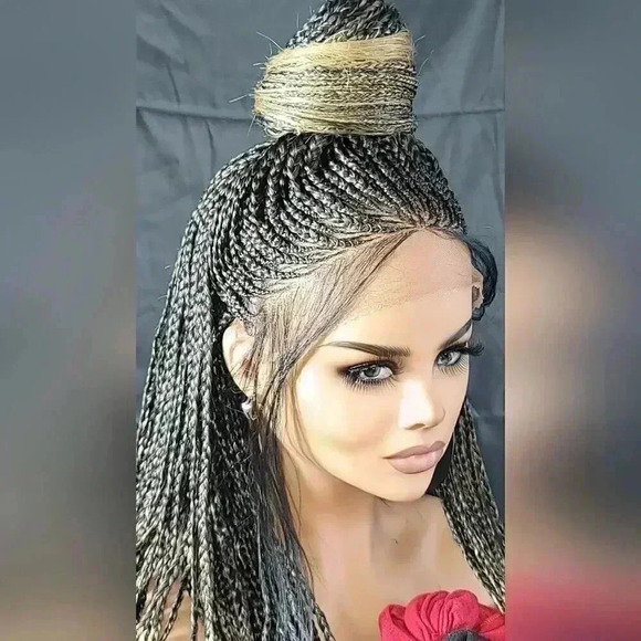 Beautiful Braided lace wig, short wig ombre wigs, afro wig, 100% handmade NWT - Picture 2 of 15